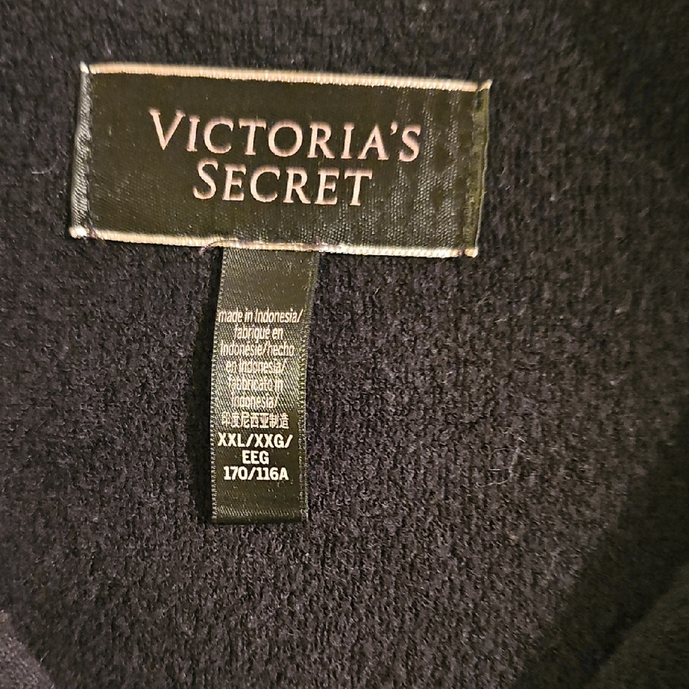 Victoria's Secret Black Zip Hoodie with Sleeve Script - Picture 2 of 3